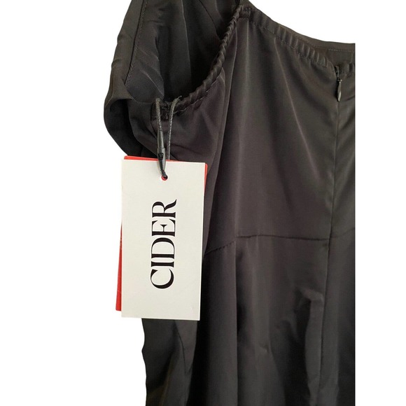 Cider Women’s Solid Black Cowl Neck Stitch Jumpsuit Medium NWT - Picture 3 of 7